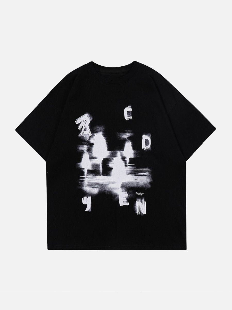 glitch font graphic T-Shirt