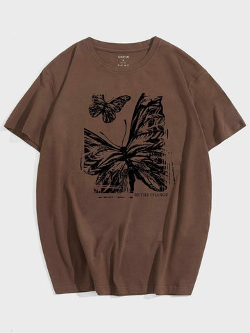 Vintage Butterfly Print T-shirt