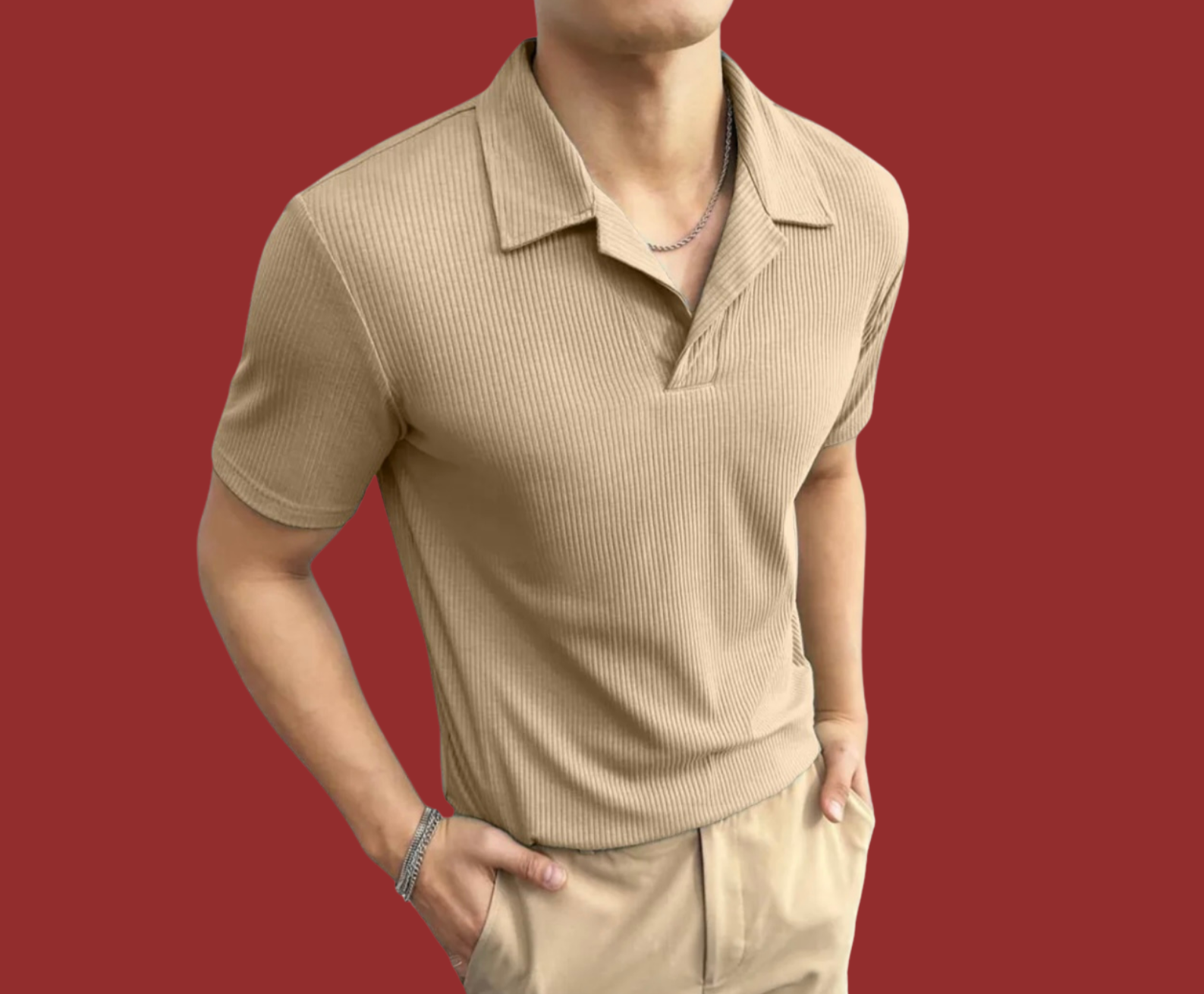Ribbed Polo Shirt